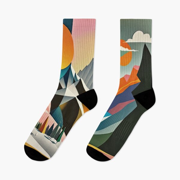 Item preview, Explore "Simplistic & Minimalistic Alps" with Bauhaus Flair and Vivid Colors designed and sold by ArtificialGenes.