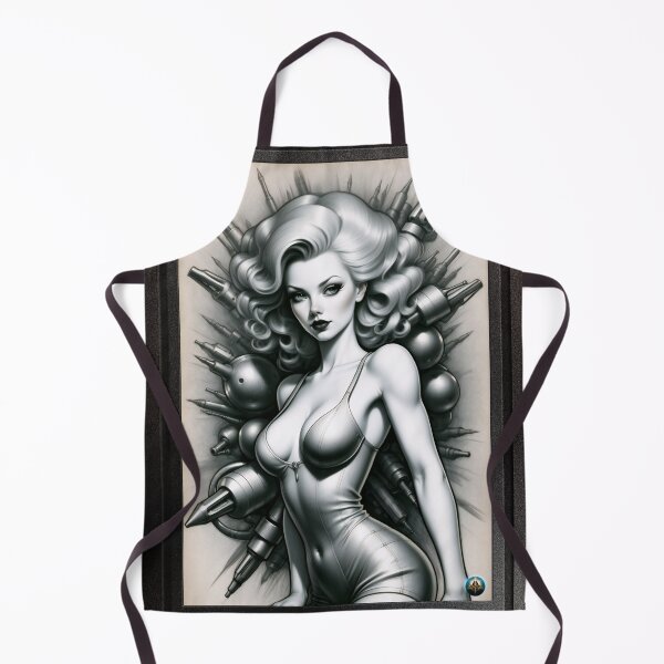 Item preview, Barbenheimer Retro Fusion Atomic Mayhem Alluring Pin Up AI Concept Art by Xzendor7 designed and sold by Xzendor7 Digital Art Creations.