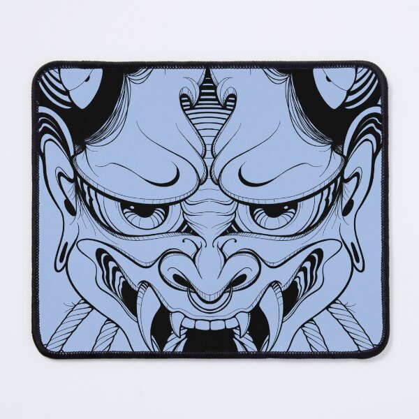 Item preview, Hannya Japanese Mask in Blue designed and sold by Hellagreat.