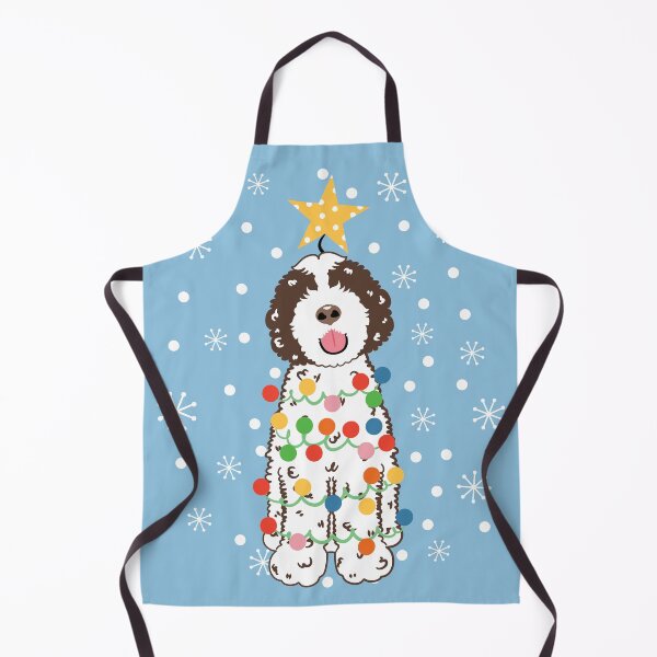 Item preview, Brown White Portuguese Water Dog Christmas Tree 7 designed and sold by Lulupainting.