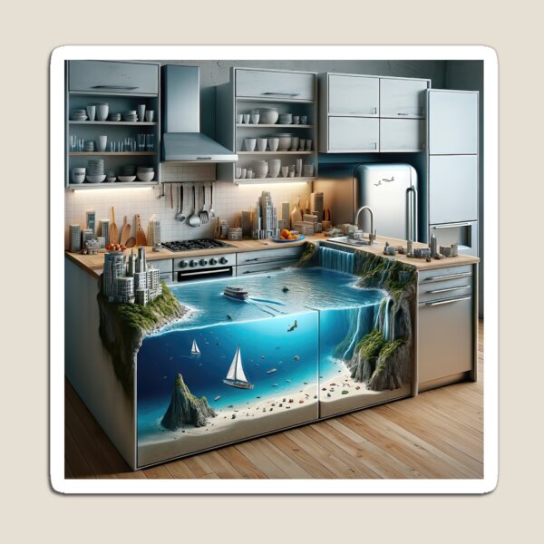 Item preview, Kitchen Beach - AI Art designed and sold by Oilix.