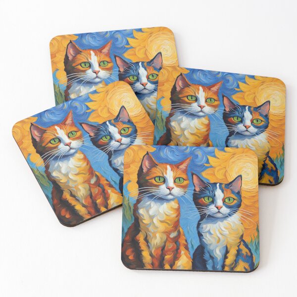 Item preview, Cats in Van Gogh Style designed and sold by MadamEnne.