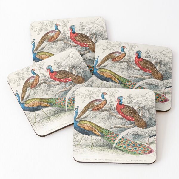 Item preview, Peacock And Pheasants Old 1852 Litho Print designed and sold by Suzana Djordjevic.