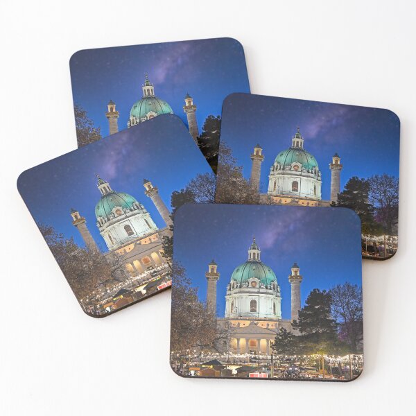 Item preview, Christmas market on Karlsplatz in Vienna at night designed and sold by goceris.