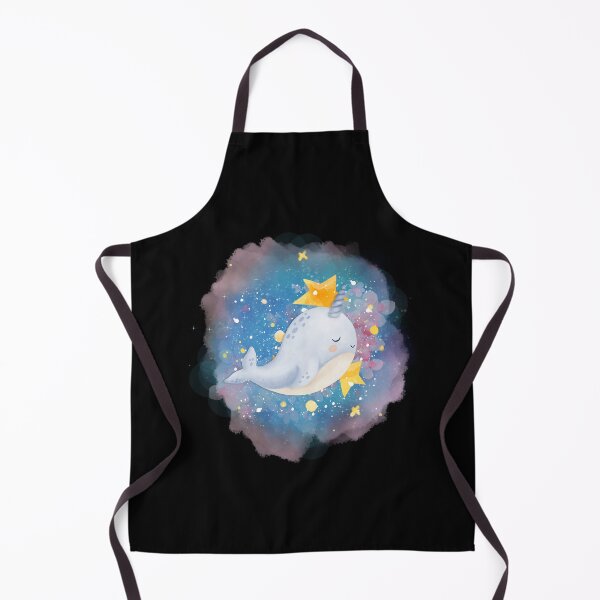 Aperçu de l'œuvre Narval mignon nageant à travers l’illustration aquarelle de l’espace créée et vendue par kuremureDesign.