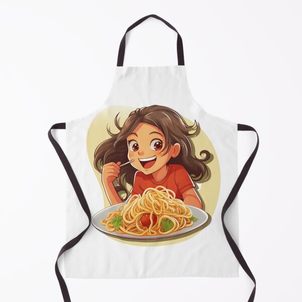 Item preview, Cute Girl Eating Spaghetti designed and sold by Riverside-Moon.