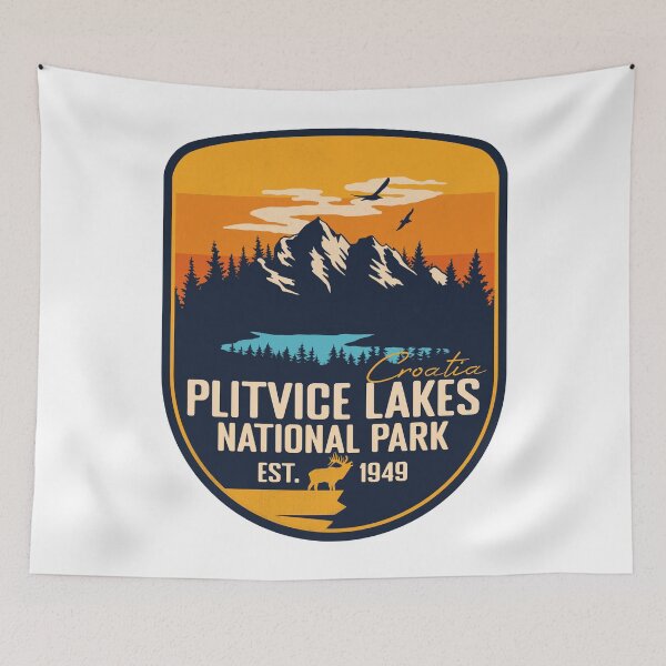 Item preview, Plitvice Lakes National Park Croatia Retro Badge designed and sold by mountainfad.