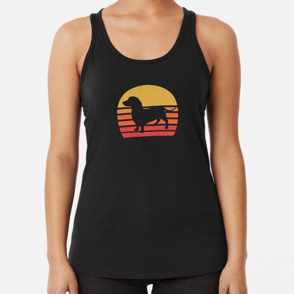 Doxie Dachshund Dog Shirt Vintage Retro 1970s Silhouette Tank Top Doxie Dachshund Dog Shirt Vintage Retro 1970s Silhouette Tank Top