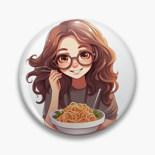 Item preview, Cute Girl Eating Spaghetti designed and sold by Riverside-Moon.