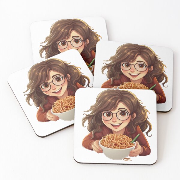 Item preview, Cute Girl Eating Spaghetti designed and sold by Riverside-Moon.
