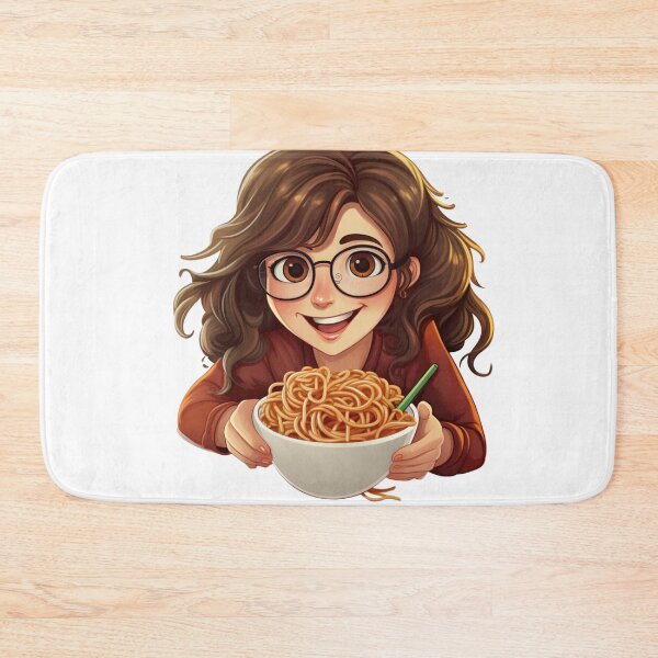Item preview, Cute Girl Eating Spaghetti designed and sold by Riverside-Moon.