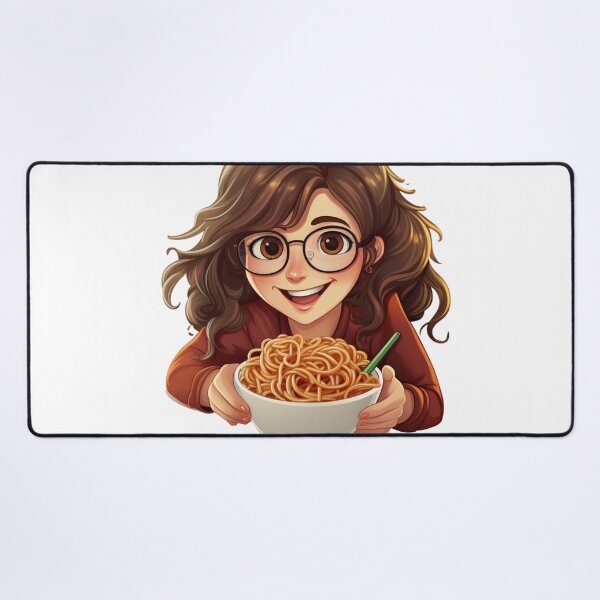 Item preview, Cute Girl Eating Spaghetti designed and sold by Riverside-Moon.