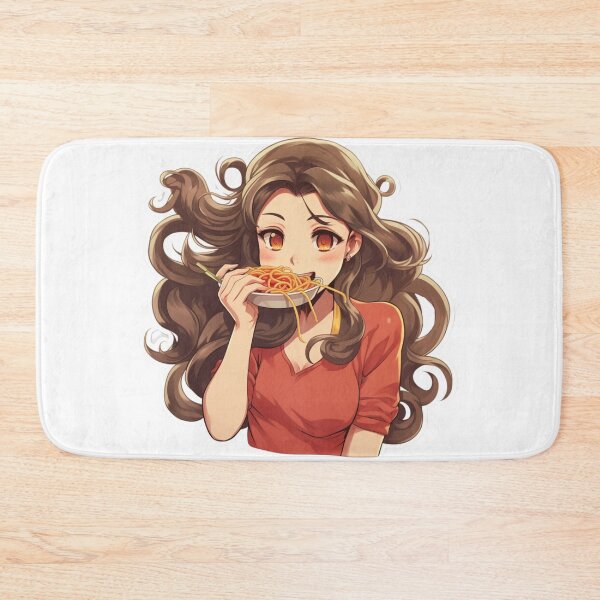 Item preview, Cute Girl Eating Spaghetti designed and sold by Riverside-Moon.