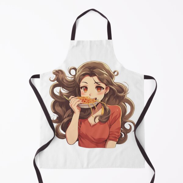 Item preview, Cute Girl Eating Spaghetti designed and sold by Riverside-Moon.