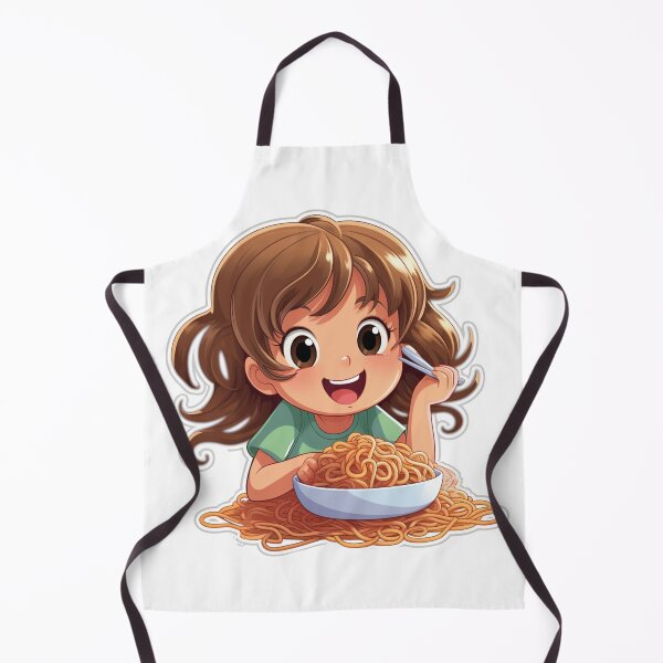 Item preview, Cute Girl Eating Spaghetti designed and sold by Riverside-Moon.