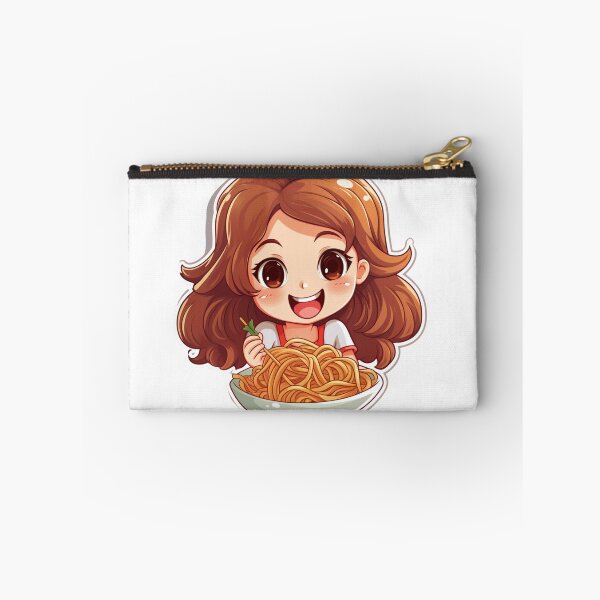 Item preview, Cute Girl Eating Spaghetti designed and sold by Riverside-Moon.