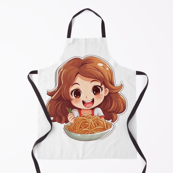 Item preview, Cute Girl Eating Spaghetti designed and sold by Riverside-Moon.