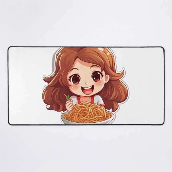 Item preview, Cute Girl Eating Spaghetti designed and sold by Riverside-Moon.