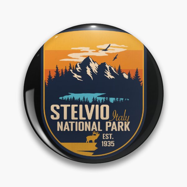 Artikelvorschau, Stilfserjoch-Nationalpark Italien Retro-Abzeichen entworfen und verkauft von mountainfad.
