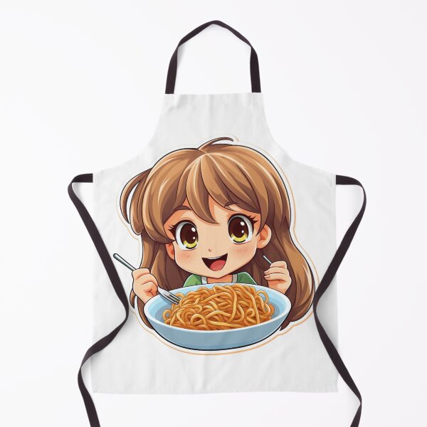 Item preview, Cute Girl Eating Spaghetti designed and sold by Riverside-Moon.