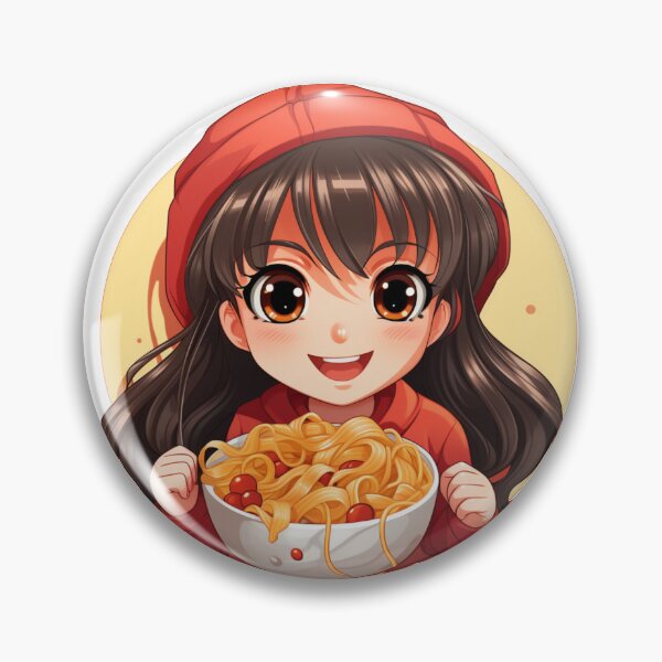 Item preview, Cute Girl Eating Spaghetti designed and sold by Riverside-Moon.