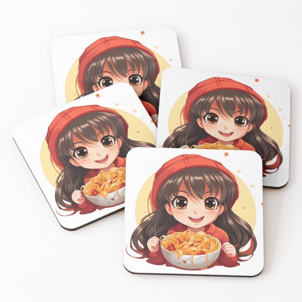 Item preview, Cute Girl Eating Spaghetti designed and sold by Riverside-Moon.