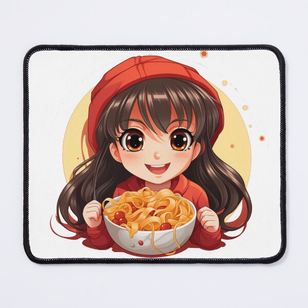 Item preview, Cute Girl Eating Spaghetti designed and sold by Riverside-Moon.