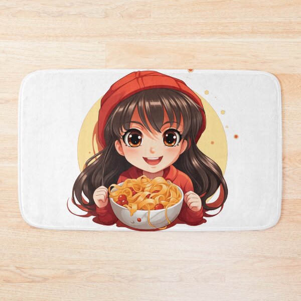 Item preview, Cute Girl Eating Spaghetti designed and sold by Riverside-Moon.