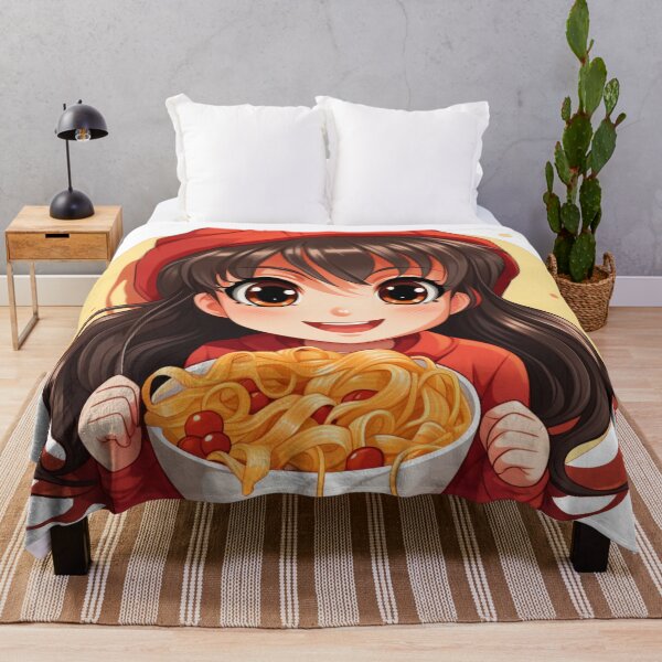 Item preview, Cute Girl Eating Spaghetti designed and sold by Riverside-Moon.