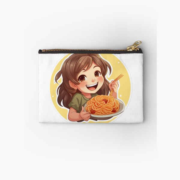 Item preview, Cute Girl Eating Spaghetti designed and sold by Riverside-Moon.