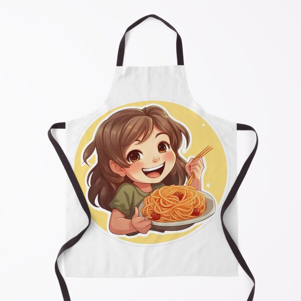 Item preview, Cute Girl Eating Spaghetti designed and sold by Riverside-Moon.