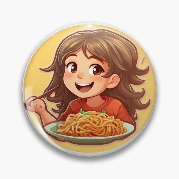Item preview, Cute Girl Eating Spaghetti designed and sold by Riverside-Moon.