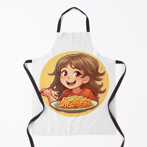 Item preview, Cute Girl Eating Spaghetti designed and sold by Riverside-Moon.