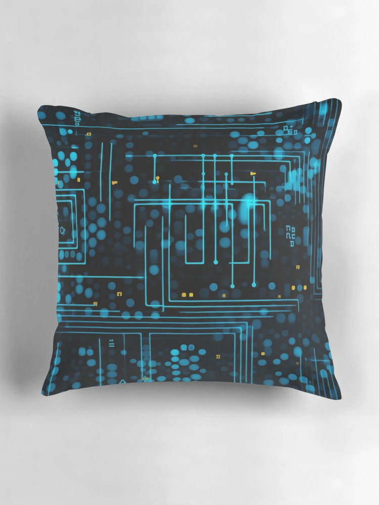 Thumbnail 3 of 4, Pillow, Digital Code Abstract Pattern designed and sold by SideSignal.