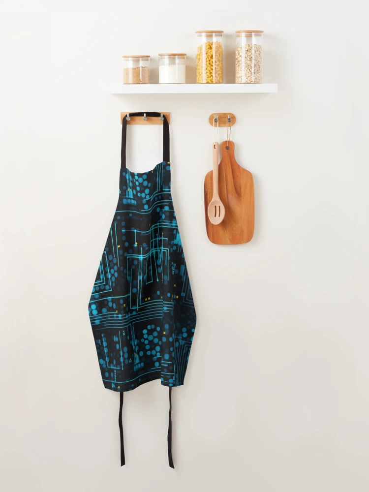 Thumbnail 4 of 6, Apron, Digital Code Abstract Pattern designed and sold by SideSignal.