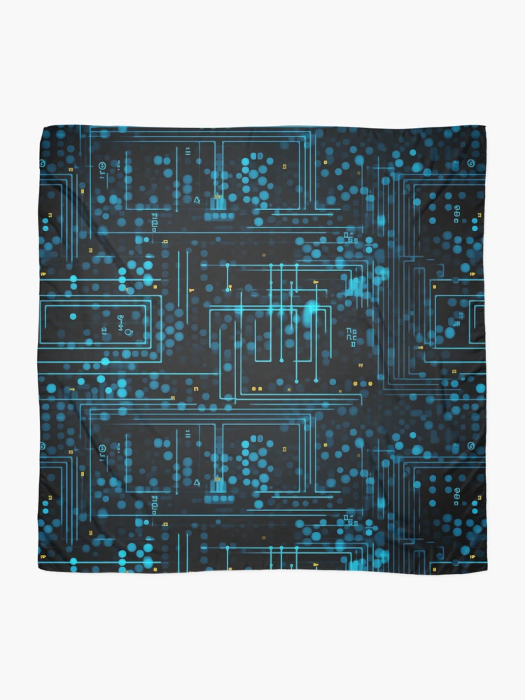 Thumbnail 2 of 3, Scarf, Digital Code Abstract Pattern designed and sold by SideSignal.