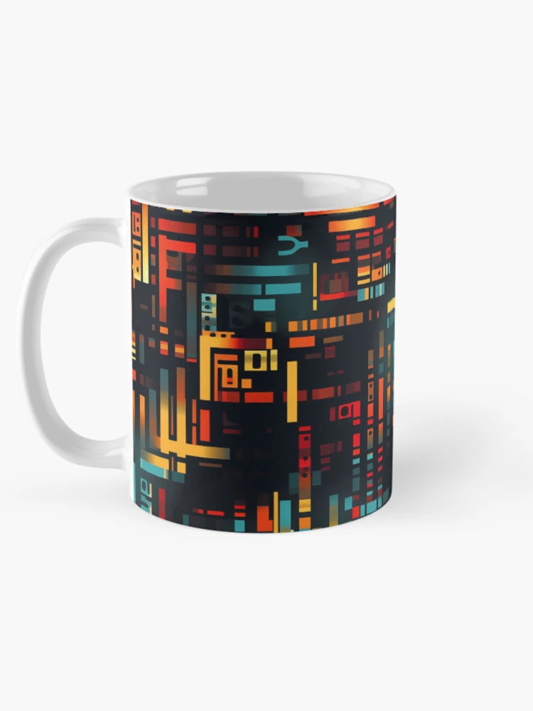 Thumbnail 5 of 6, Coffee Mug, Digital Code Abstract Pattern designed and sold by SideSignal.