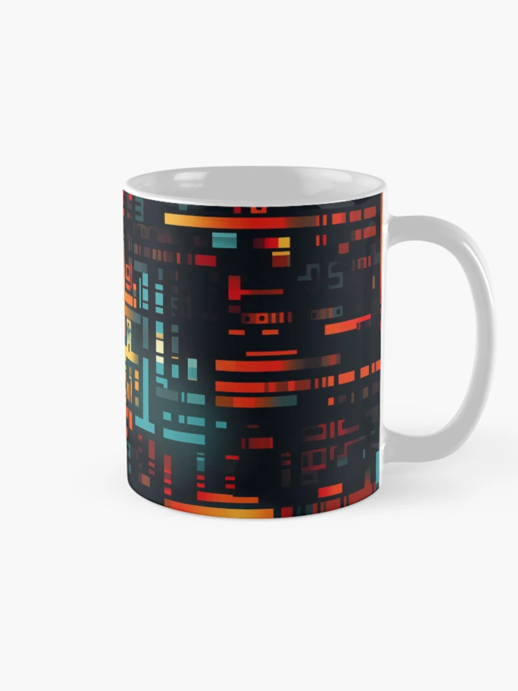 Thumbnail 3 of 6, Coffee Mug, Digital Code Abstract Pattern designed and sold by SideSignal.
