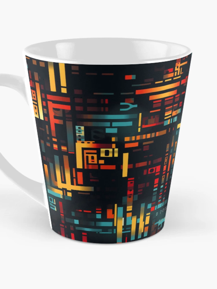 Thumbnail 3 of 4, Coffee Mug, Digital Code Abstract Pattern designed and sold by SideSignal.