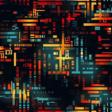 Artwork thumbnail, Digital Code Abstract Pattern by SideSignal