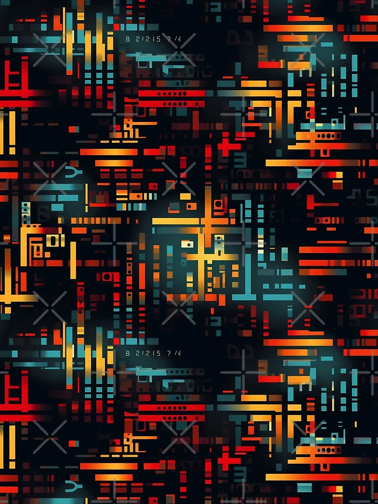 Thumbnail 3 of 3, Scarf, Digital Code Abstract Pattern designed and sold by SideSignal.