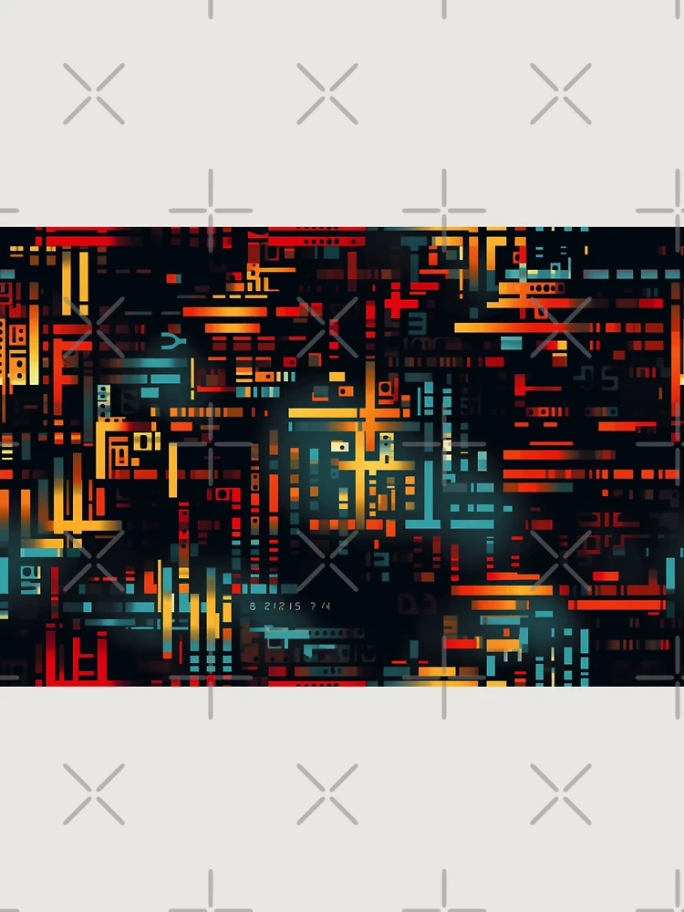 Thumbnail 6 of 6, Premium Oversized Sweatshirt, Digital Code Abstract Pattern designed and sold by SideSignal.