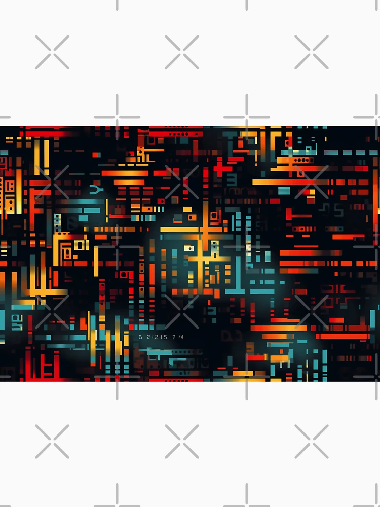Thumbnail 6 of 6, Pullover Hoodie, Digital Code Abstract Pattern designed and sold by SideSignal.
