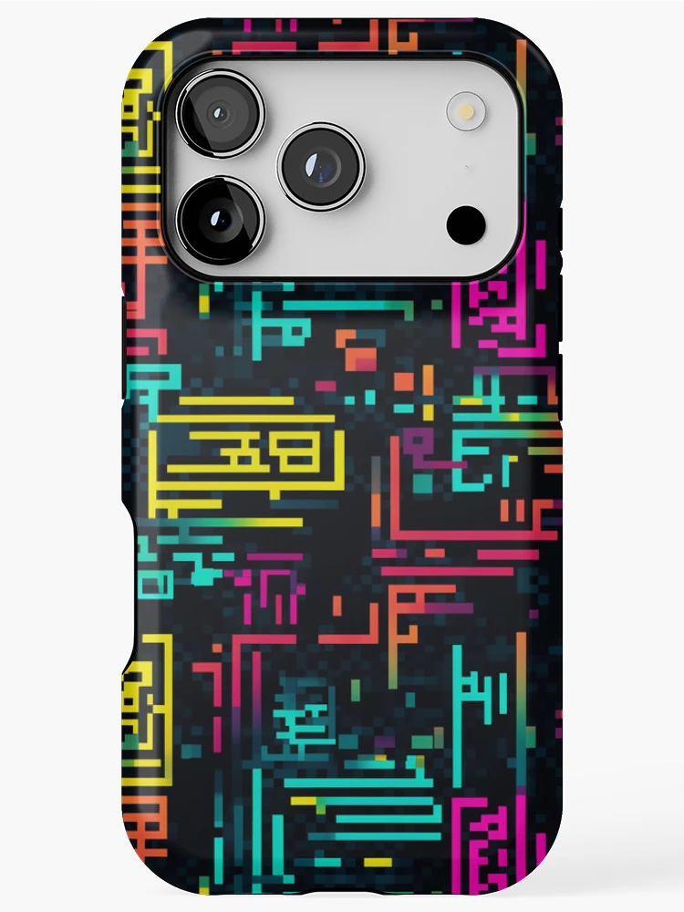 Thumbnail 1 of 4, iPhone Case, Digital Code Abstract Pattern designed and sold by SideSignal.