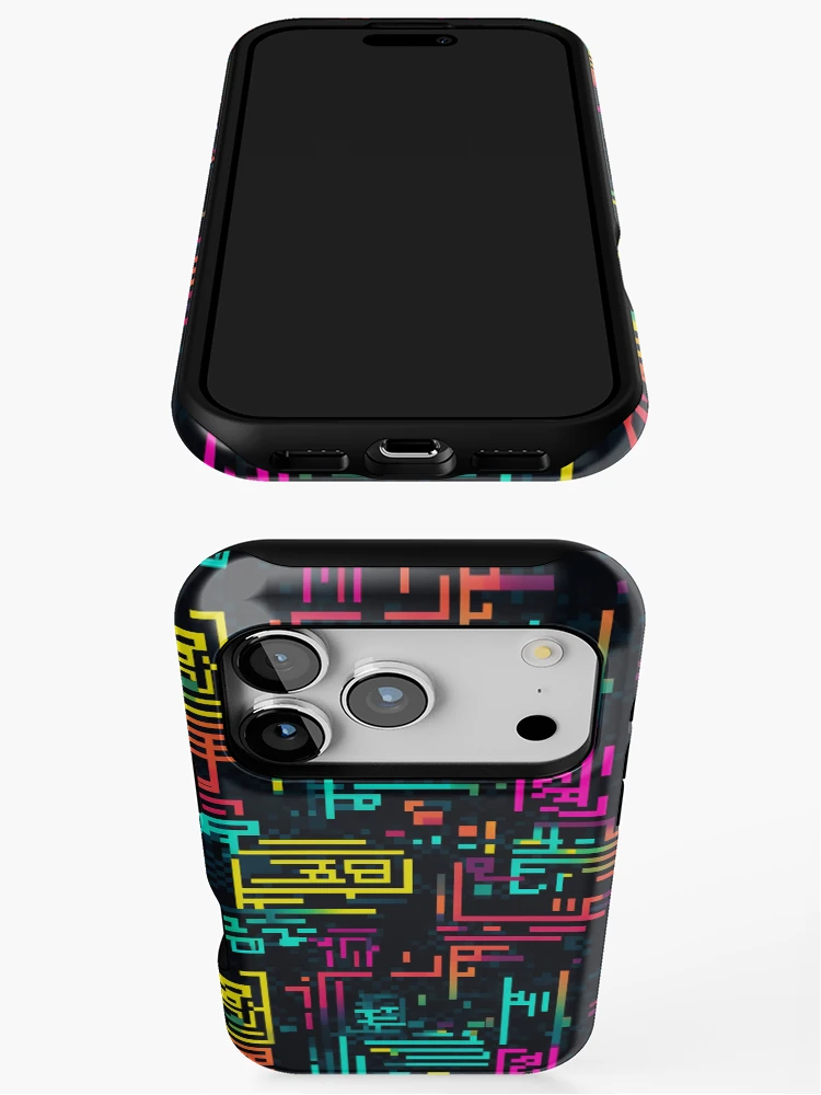 Thumbnail 3 of 4, iPhone Case, Digital Code Abstract Pattern designed and sold by SideSignal.