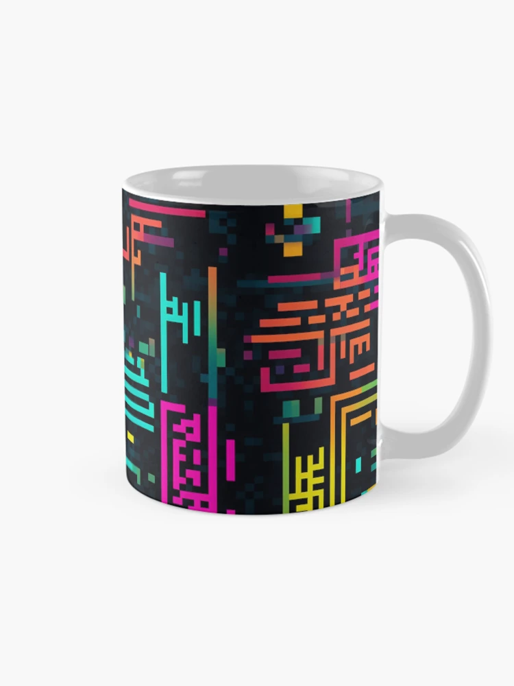 Thumbnail 3 of 6, Coffee Mug, Digital Code Abstract Pattern designed and sold by SideSignal.