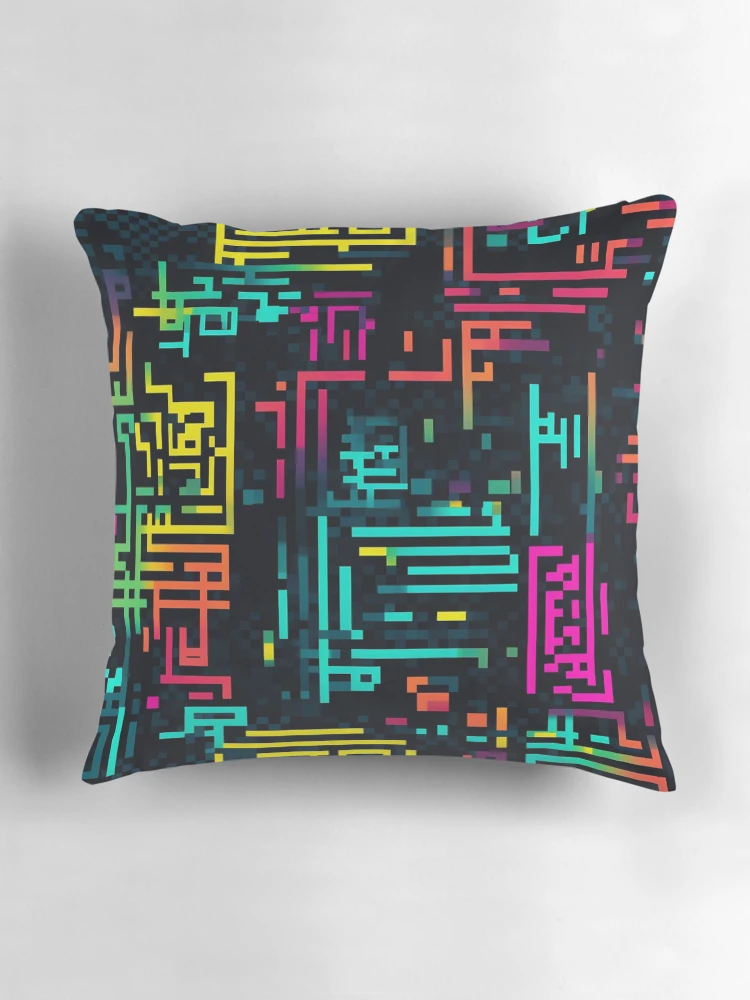 Thumbnail 3 of 4, Pillow, Digital Code Abstract Pattern designed and sold by SideSignal.