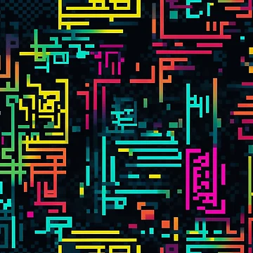 Artwork thumbnail, Digital Code Abstract Pattern by SideSignal