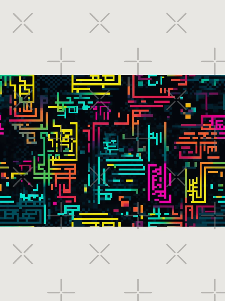 Thumbnail 6 of 6, Premium Oversized Hoodie, Digital Code Abstract Pattern designed and sold by SideSignal.