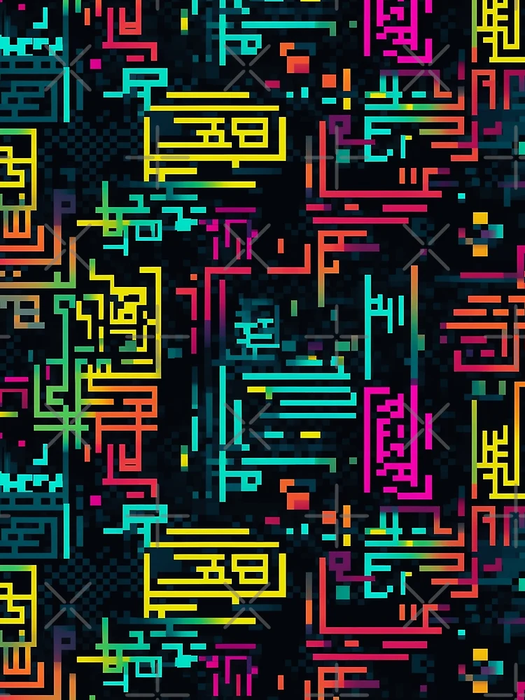 Thumbnail 3 of 3, Scarf, Digital Code Abstract Pattern designed and sold by SideSignal.
